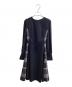 BLUE LABEL CRESTBRIDGE（ブルーレーベルクレストブリッジ）の古着「プルタスツイルパーシャルドレス　55J03-503-29」｜ネイビー