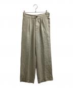 Munichミューニック）の古着「Triacetate Linen-like Wide Pants / ライクトリアセテートワイドパンツ / MN201P18 / Made in JAPAN」｜アイボリー