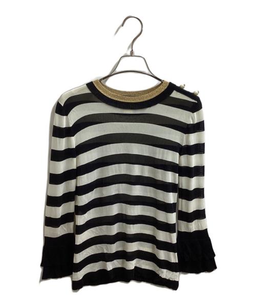 GUCCI（グッチ）GUCCI (グッチ) ボーダーニット / 434163 X5C34 ホワイト×ブラック サイズ:XXSの古着・服飾アイテム