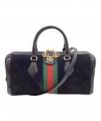GUCCIグッチ）の古着「GG ミディアム トップハンドル 2wayバッグ / 524532 / スエード」｜ブラック