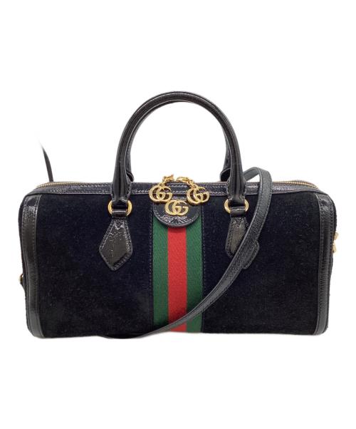GUCCI（グッチ）GUCCI (グッチ) GG ミディアム トップハンドル 2wayバッグ / 524532 / スエード ブラックの古着・服飾アイテム