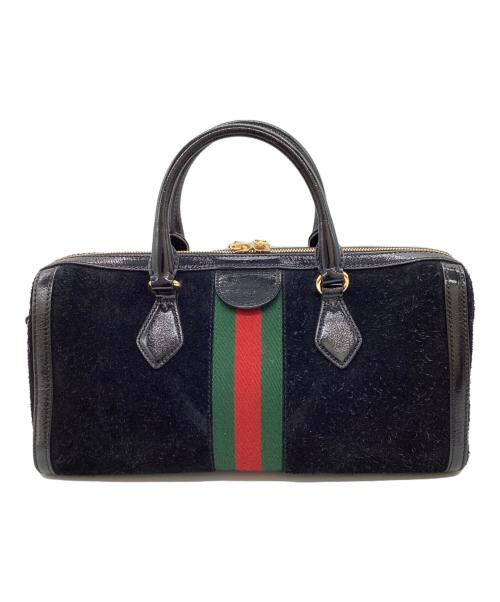 GUCCI（グッチ）GUCCI (グッチ) GG ミディアム トップハンドル 2wayバッグ / 524532 / スエード ブラックの古着・服飾アイテム