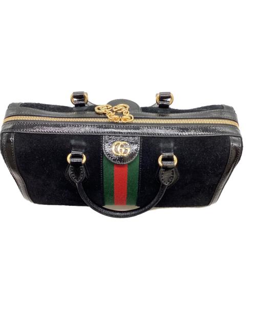 GUCCI（グッチ）GUCCI (グッチ) GG ミディアム トップハンドル 2wayバッグ / 524532 / スエード ブラックの古着・服飾アイテム