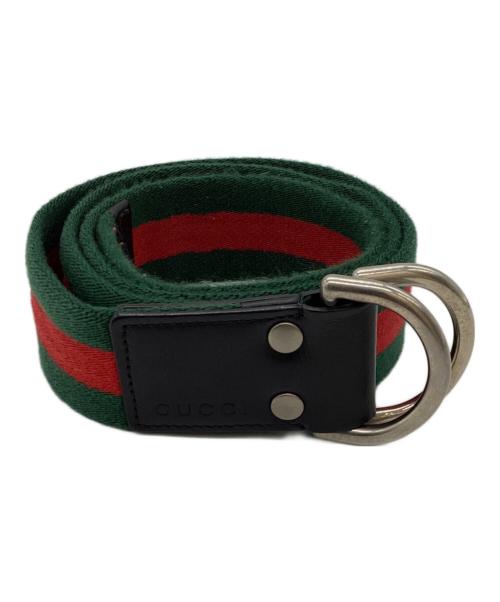 GUCCI（グッチ）GUCCI (グッチ) シェリーラインベルト　451136 グリーン×レッドの古着・服飾アイテム