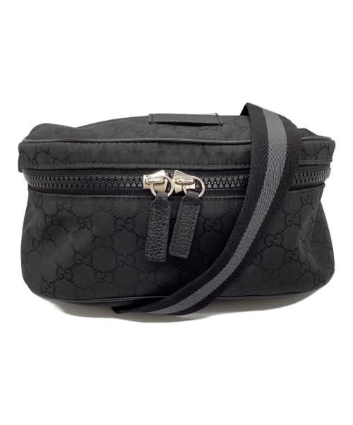 GUCCI（グッチ）GUCCI (グッチ) GGナイロン クロスボディバッグ ブラックの古着・服飾アイテム