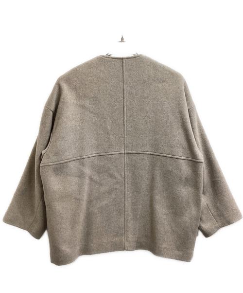 JOURNAL STANDARD（ジャーナルスタンダード）JOURNAL STANDARD (ジャーナルスタンダード) スーパー140ビーバーノーカラーショートコート ブラウン サイズ:Mの古着・服飾アイテム