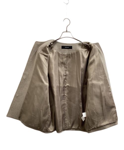 JOURNAL STANDARD（ジャーナルスタンダード）JOURNAL STANDARD (ジャーナルスタンダード) スーパー140ビーバーノーカラーショートコート ブラウン サイズ:Mの古着・服飾アイテム