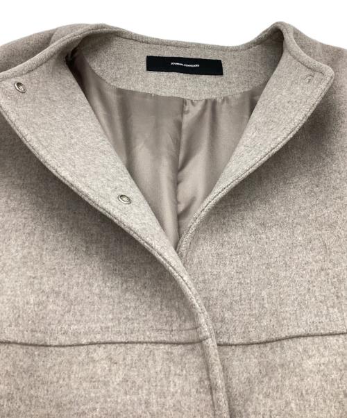 JOURNAL STANDARD（ジャーナルスタンダード）JOURNAL STANDARD (ジャーナルスタンダード) スーパー140ビーバーノーカラーショートコート ブラウン サイズ:Mの古着・服飾アイテム