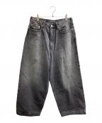 BEAMSビームス）の古着「ワイドストレートバルーンデニムパンツ / 11-21-1610-791」｜グレー
