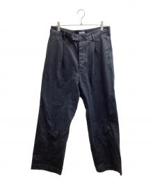 AURALEE（オーラリー）の古着「PRODUCT DYED FINX CHINO ONE-TUCK PANTS / 製品染めFINXチノワンタックパンツ / A25AP01CP / 25AW」｜ブラック