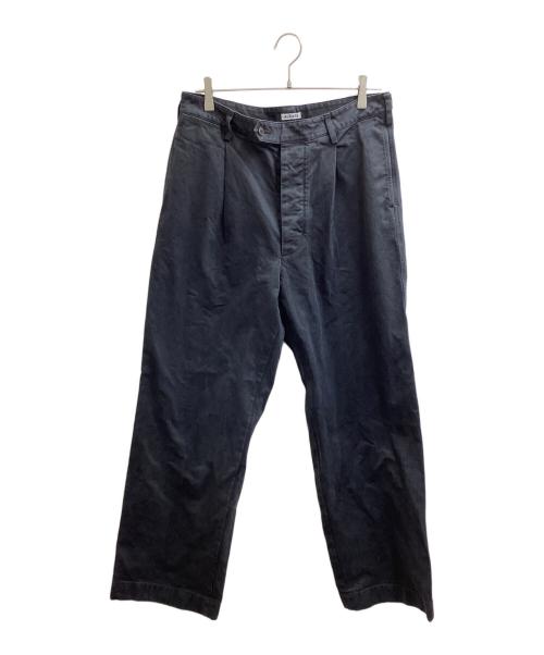 AURALEE（オーラリー）AURALEE (オーラリー) PRODUCT DYED FINX CHINO ONE-TUCK PANTS / 製品染めFINXチノワンタックパンツ / A25AP01CP / 25AW ブラック サイズ:4の古着・服飾アイテム