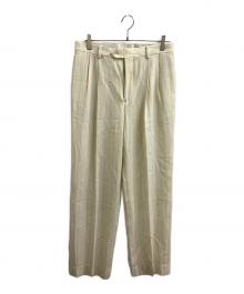 AURALEE（オーラリー）の古着「HARD TWIST WOOL STRIPE SLACKS / A23SP02WP / 23SS」｜ベージュ