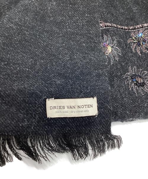 DRIES VAN NOTEN（ドリスヴァンノッテン）DRIES VAN NOTEN (ドリスヴァンノッテン) 刺繍スパンコールストール ブラック サイズ:不明の古着・服飾アイテム