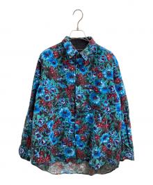 COMME des GARCONS HOMME PLUS（コムデギャルソンオムプリュス）の古着「フラワープリントウールシャツ / AD1988 」｜ブルー