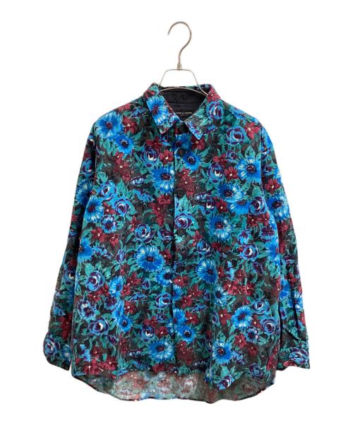 COMME des GARCONS HOMME PLUS（コムデギャルソンオムプリュス）COMME des GARCONS HOMME PLUS (コムデギャルソンオムプリュス) フラワープリントウールシャツ / AD1988  ブルー サイズ:表記無しの古着・服飾アイテム
