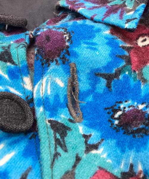 COMME des GARCONS HOMME PLUS（コムデギャルソンオムプリュス）COMME des GARCONS HOMME PLUS (コムデギャルソンオムプリュス) フラワープリントウールシャツ / AD1988  ブルー サイズ:表記無しの古着・服飾アイテム