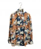 COMME des GARCONS SHIRTコムデギャルソンシャツ）の古着「白虎柄シルクシャツ / 99AW / フランス製」｜ネイビー