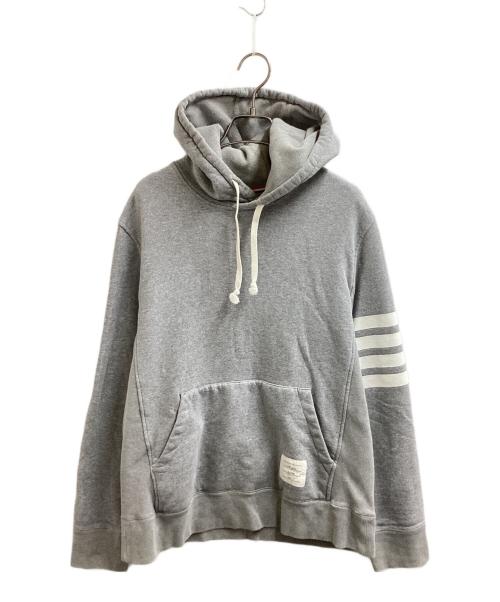 Thom Browne（トムブラウン）Thom Browne (トムブラウン) 4BAR HOODIE / 4ラインパーカー / プルオーバーパーカー グレー サイズ:2の古着・服飾アイテム