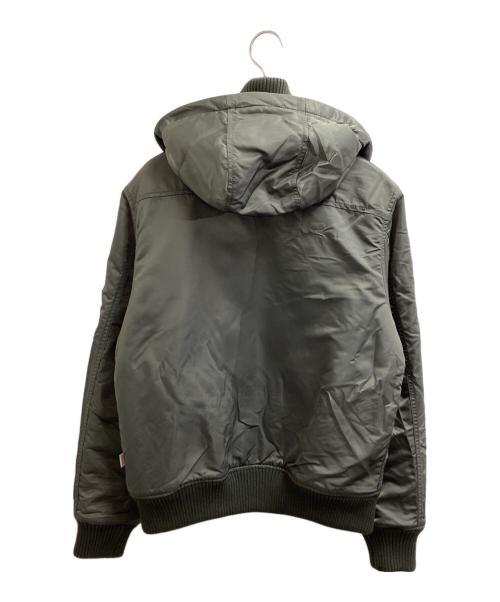 ALPHA（アルファ）ALPHA (アルファ) フーデッドリブジャケット / フライトジャケット カーキ サイズ:Mの古着・服飾アイテム