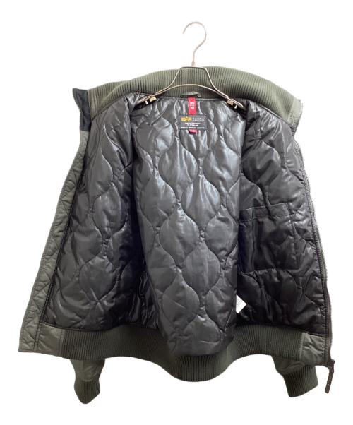 ALPHA（アルファ）ALPHA (アルファ) フーデッドリブジャケット / フライトジャケット カーキ サイズ:Mの古着・服飾アイテム