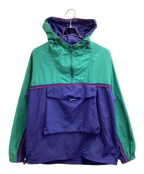 SUPREME（シュプリーム）Supreme (シュプリーム) Split Anorak Jacket / スプリットアノラックジャケット / 18SS グリーン×ブルー サイズ:Mの古着・服飾アイテム