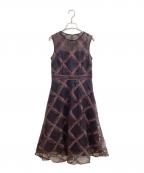 GRACE CLASSグレースクラス）の古着「チェックチュールドレス / 0222335069」｜ブラウン