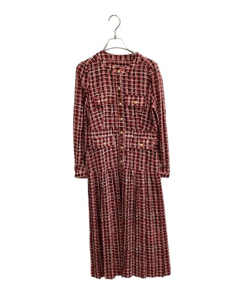 Diagram（ダイアグラム）Diagram (ダイアグラム) ツイードプリントワンピース　0322431142 レッド サイズ:36の古着・服飾アイテム