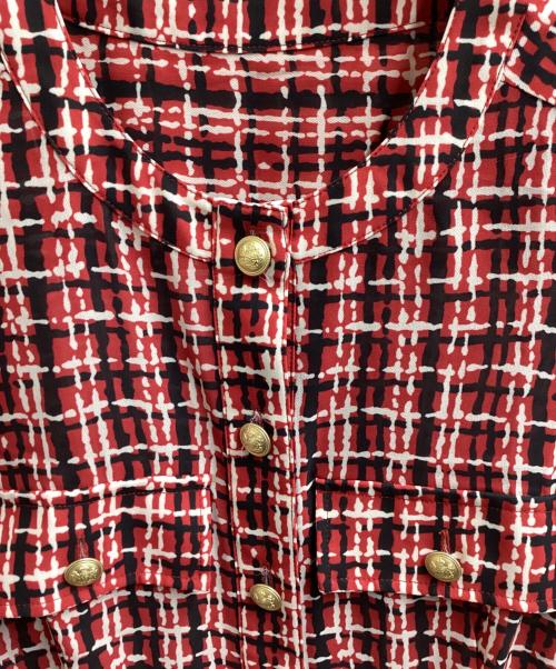 Diagram（ダイアグラム）Diagram (ダイアグラム) ツイードプリントワンピース　0322431142 レッド サイズ:36の古着・服飾アイテム