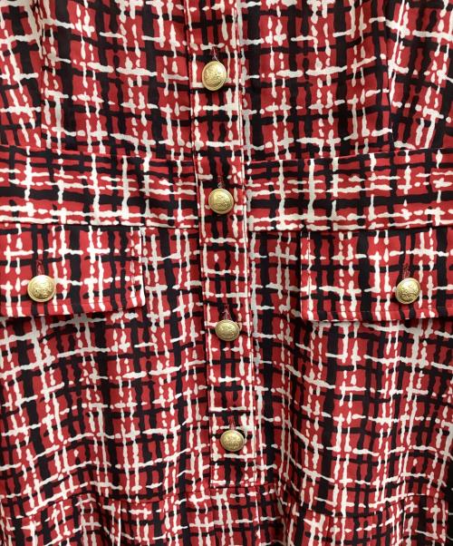 Diagram（ダイアグラム）Diagram (ダイアグラム) ツイードプリントワンピース　0322431142 レッド サイズ:36の古着・服飾アイテム