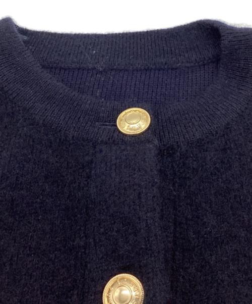 anuans（アニュアンス）anuans (アニュアンス) カシミヤブレンドノーカラーニットジャケット / 1525501019-0 ネイビー サイズ:FREEの古着・服飾アイテム