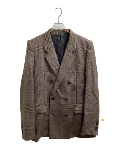 JOHN LAWRENCE SULLIVAN（ジョン ローレンス サリバン）JOHN LAWRENCE SULLIVAN (ジョン ローレンス サリバン) GLEN CHECK W-JACKET / グレンチェックダブルジャケット / テーラードジャケット ブラウン サイズ:46の古着・服飾アイテム