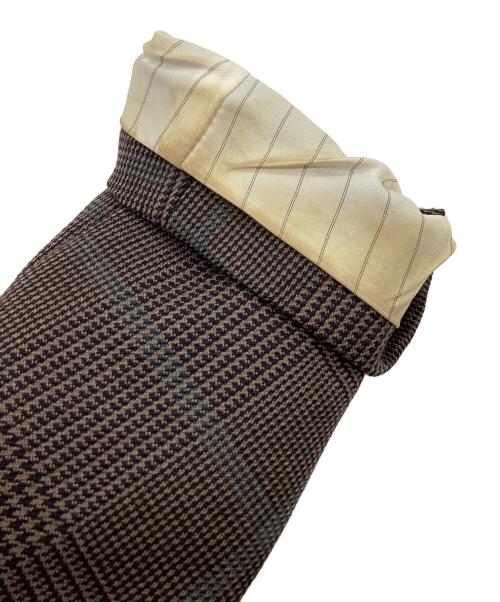 JOHN LAWRENCE SULLIVAN（ジョン ローレンス サリバン）JOHN LAWRENCE SULLIVAN (ジョン ローレンス サリバン) GLEN CHECK W-JACKET / グレンチェックダブルジャケット / テーラードジャケット ブラウン サイズ:46の古着・服飾アイテム