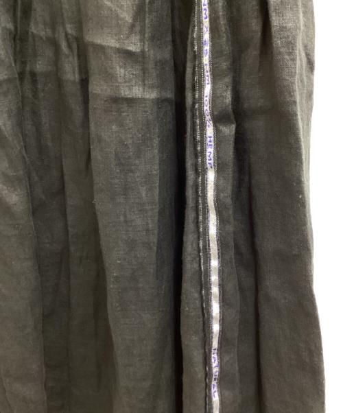 pas de calais（パドカレ）pas de calais (パドカレ) HEMP LONG SKIRT / ヘンプロングスカート / 7276-290 / Made in JAPAN ブラック サイズ:36の古着・服飾アイテム