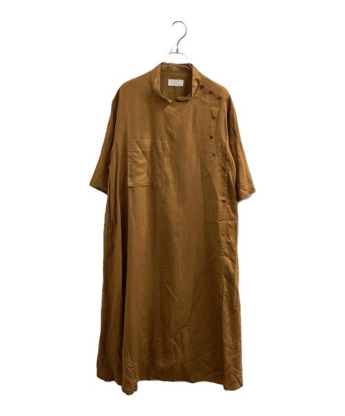 harenoti.（ハレノチ）harenoti. (ハレノチ) リネンボタンワンピース / HA211OP04 ブラウン サイズ:-の古着・服飾アイテム