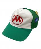 MOWALOLAモワローラ）の古着「PUFF PUFF TRUCKER GREEN / パフパフ トラッカー グリーン / Snap back Cao/ スナップバック キャップ」｜グリーン