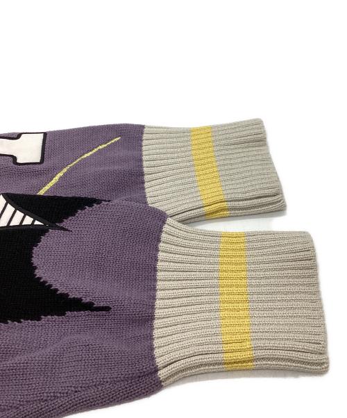 KENZO（ケンゾー）KENZO (ケンゾー) BOWLING ELEPHANT JUMPER SWEATER / ボウリング エレファント ジャンパー セーター / 23SS / FD55PU3623CM パープル×アイボリー サイズ:Mの古着・服飾アイテム