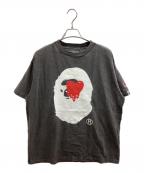 A BATHING APE×EMOTIONALLY UNAVAILLABLEアベイシングエイプ×エモーショナリー アンアベイラブル）の古着「APE HEAD TEE / エイプ ヘッド ティー / Tシャツ」｜グレー