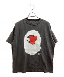A BATHING APE×EMOTIONALLY UNAVAILLABLE（アベイシングエイプ×エモーショナリー アンアベイラブル）の古着「APE HEAD TEE / エイプ ヘッド ティー / Tシャツ」｜グレー