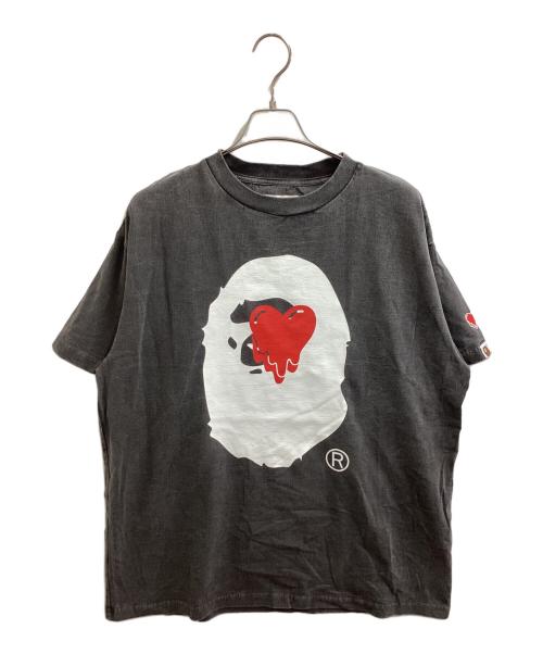 A BATHING APE（アベイシングエイプ）A BATHING APE　 (アベイシングエイプ) EMOTIONALLY UNAVAILLABLE (エモーショナリー アンアベイラブル) APE HEAD TEE / エイプ ヘッド ティー / Tシャツ グレー サイズ:XLの古着・服飾アイテム