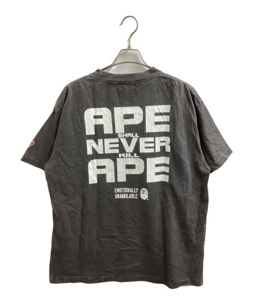 A BATHING APE（アベイシングエイプ）A BATHING APE　 (アベイシングエイプ) EMOTIONALLY UNAVAILLABLE (エモーショナリー アンアベイラブル) APE HEAD TEE / エイプ ヘッド ティー / Tシャツ グレー サイズ:XLの古着・服飾アイテム