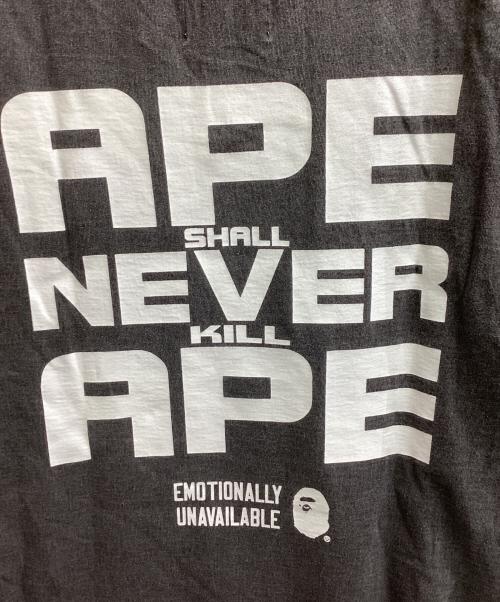 A BATHING APE（アベイシングエイプ）A BATHING APE　 (アベイシングエイプ) EMOTIONALLY UNAVAILLABLE (エモーショナリー アンアベイラブル) APE HEAD TEE / エイプ ヘッド ティー / Tシャツ グレー サイズ:XLの古着・服飾アイテム