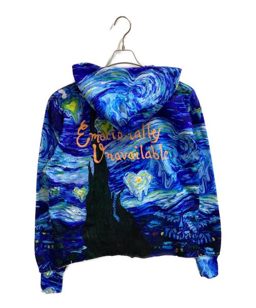 EMOTIONALLY UNAVAILABLE（エモーショナリー・アンアベイラブル）EMOTIONALLY UNAVAILABLE (エモーショナリー・アンアベイラブル) EU HEARRTY NIGHT HOODIE / EU-S22-0000-044 ブルー サイズ:Lの古着・服飾アイテム