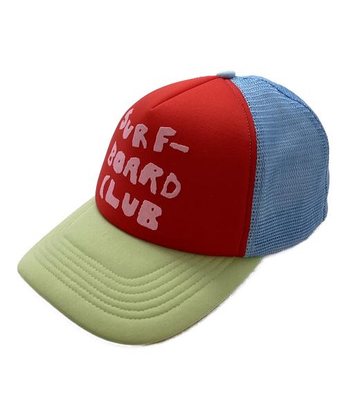 Stockholm Surfboard Club（ストックホルム サーフボード クラブ）Stockholm SURFBOARD CLUB (ストックホルム サーフボード クラブ) キャップ レッド×ブルーの古着・服飾アイテム