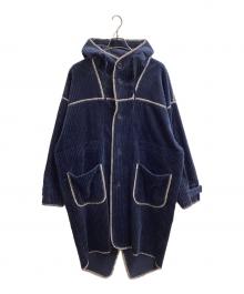 Paul Smith COLLECTION（ポールスミス コレクション）の古着「ブランケットステッチ スモックコート / stitch detail blanket smock coat / Made in JAPAN / 日本製 / 42015」｜ネイビー