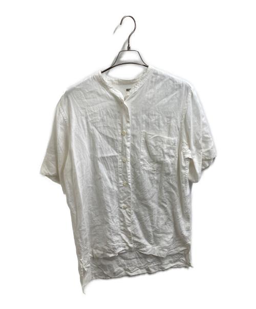 MARGARET HOWELL（マーガレットハウエル）MARGARET HOWELL (マーガレットハウエル) YARN DYE LINEN リネンバンドカラーオーバーシャツ / 589-0152600 ホワイト サイズ:FREEの古着・服飾アイテム