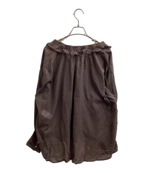 ne quittez pas（ヌキテパ）ne quittez pas (ヌキテパ) COTTON VOIL PLAIN FRILL COLLAR BLOUSE / コットンボイルフリルカラーブラウス ブラウン サイズ:表記なしの古着・服飾アイテム