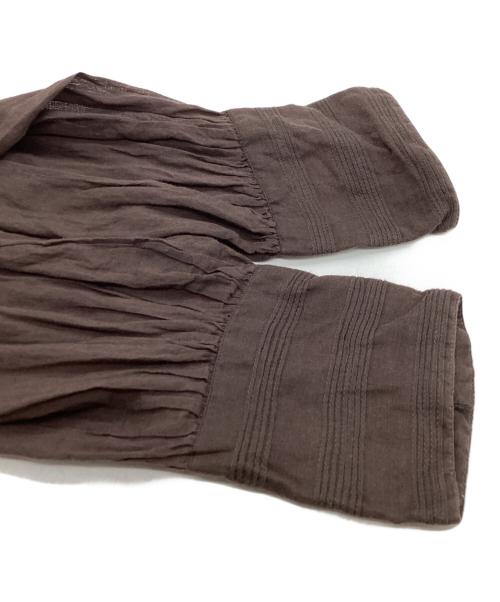 ne quittez pas（ヌキテパ）ne quittez pas (ヌキテパ) COTTON VOIL PLAIN FRILL COLLAR BLOUSE / コットンボイルフリルカラーブラウス ブラウン サイズ:表記なしの古着・服飾アイテム