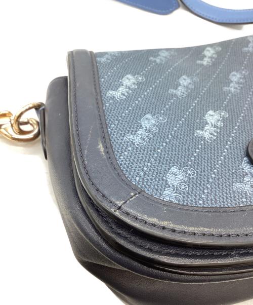 COACH（コーチ）COACH (コーチ) サドルバッグウィズホースアンドキャリッジドットプリント / C4059 ブルー サイズ:-の古着・服飾アイテム