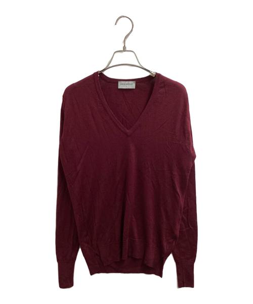 JOHN SMEDLEY（ジョンスメドレー）JOHN SMEDLEY (ジョンスメドレー) Vネックニット / MERINO WOOL EXTRAFINE パープル サイズ:Sの古着・服飾アイテム
