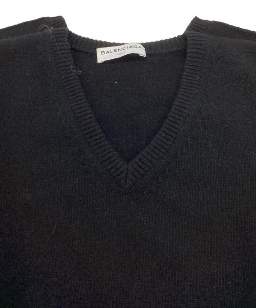 BALENCIAGA（バレンシアガ）BALENCIAGA (バレンシアガ) インサイドアウトVネックニット / Inside-out V-neck knit   ブラック サイズ:38の古着・服飾アイテム